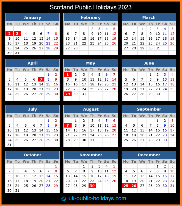 Scotland Public Holidays 2023 UK Holidays