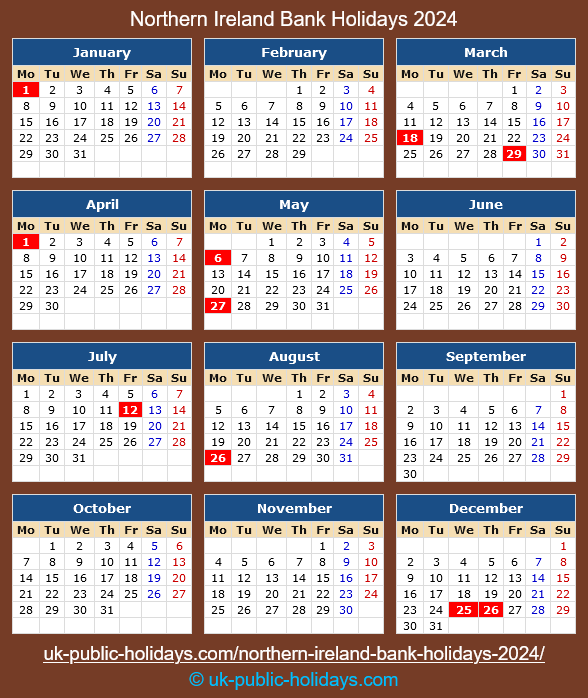 Northern Ireland Bank Holidays 2024 UK Holidays